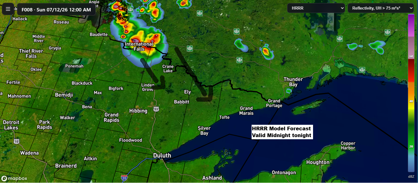 Low Overnight Storm Chances Tonight, Then a Remarkable 597–600 dam Ridge Builds Into the Northland Early Next Week