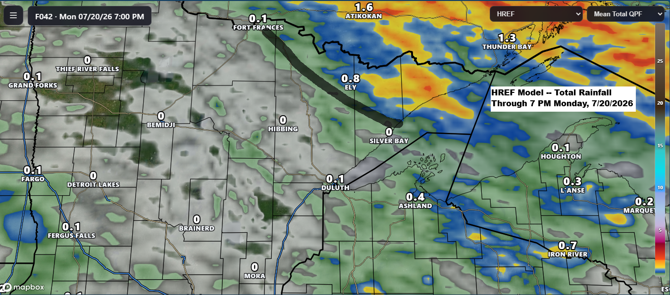 A warm Sunday is in store across the Northland before scattered showers arrive tonight and continue into Monday.