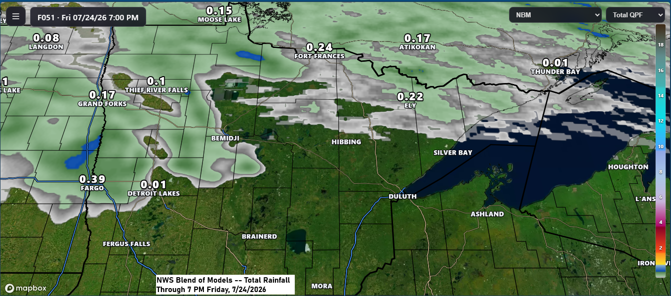 Aside from a Few Northern Showers, Most of the Northland Stays Dry Through Friday
