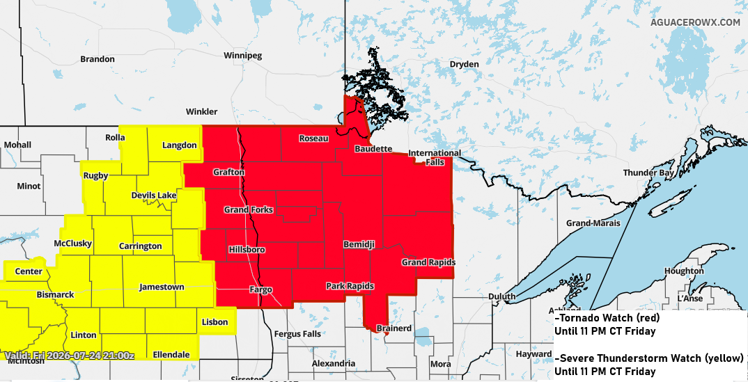Strong to Severe Storms Tonight in Northern MN; Local 1–2″+ Rainfall Possible