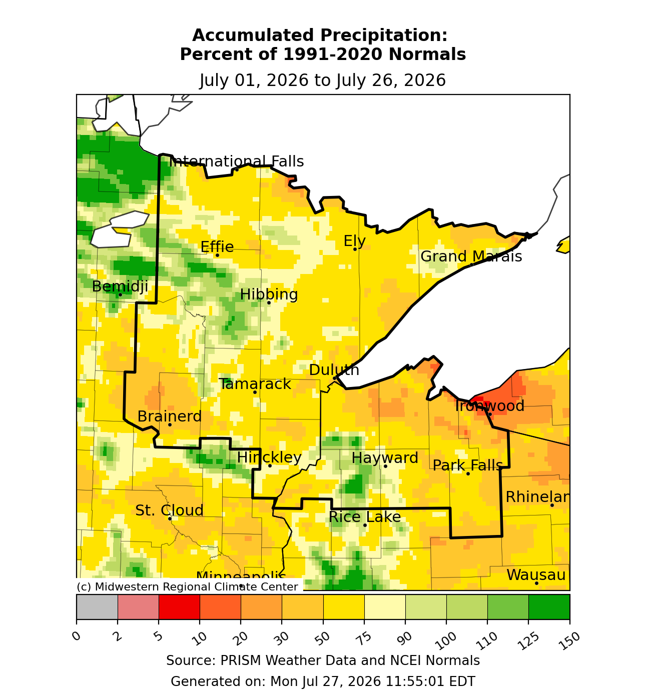 Hit‑or‑Miss Summer Rain: July Drier for Most, Wetter Near Northern MN Fires