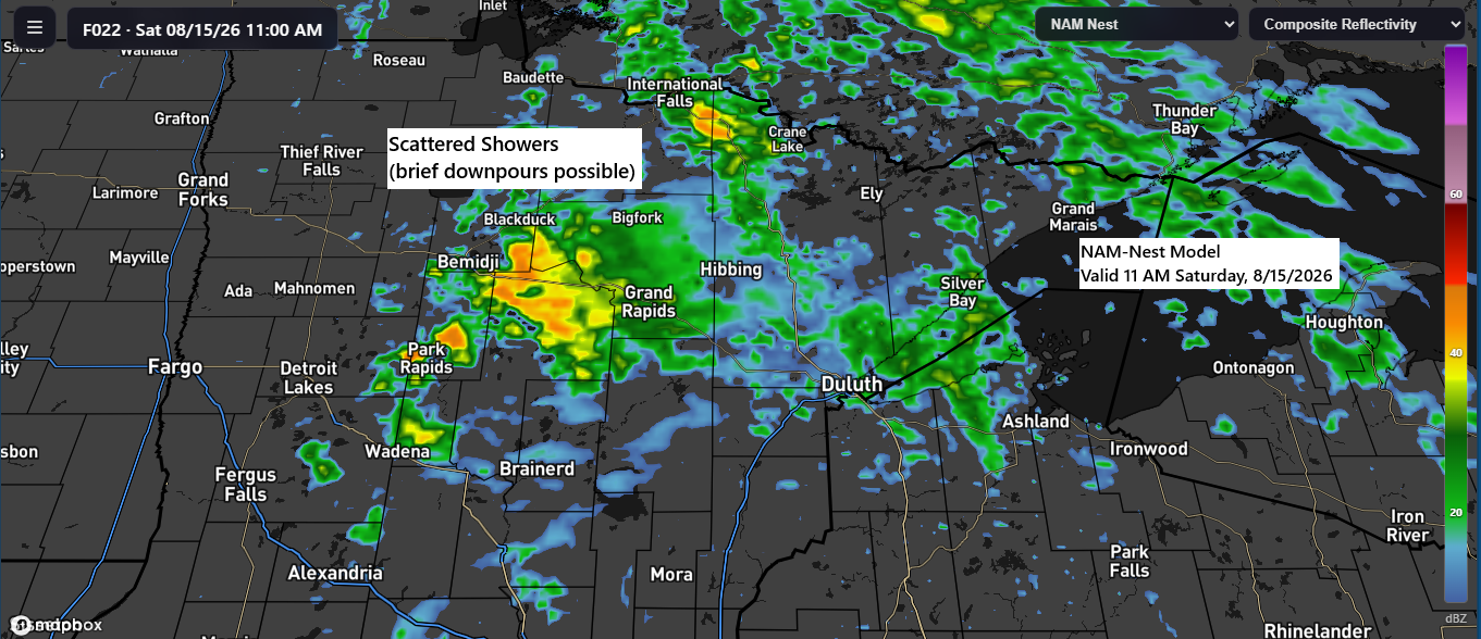 🌧️ Saturday System Could Bring Locally Heavy Downpours to the Northland