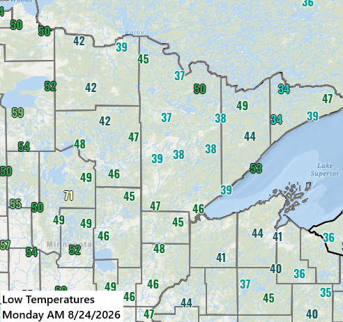 Hints of Fall: Monday Begins in the Mid–Upper 30s