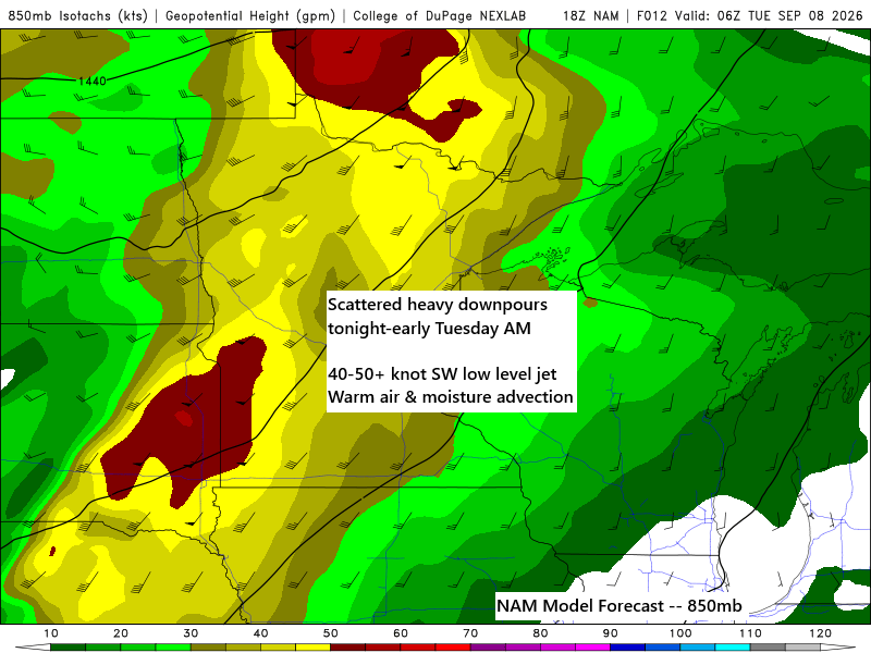 🌧️⛈️Scattered Heavy Downpours Tonight, Gale‑Force West Winds Over Lake Superior Wednesday