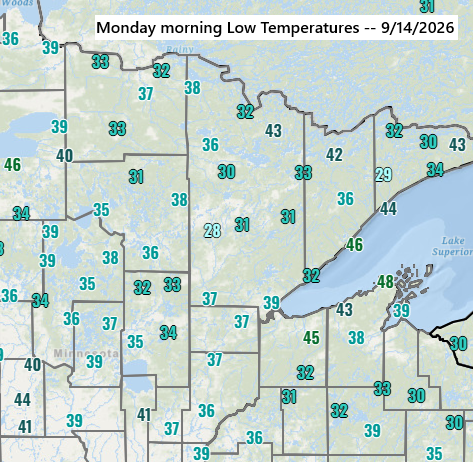 Upper 20s to Near 50: A Classic Early‑Fall Temperature Split
