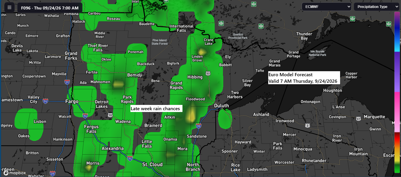 🌤️💨Mostly Dry Week Expected for NE Minnesota and NW Wisconsin, with Patchy Frost Possible Monday Morning in Far Northern Minnesota